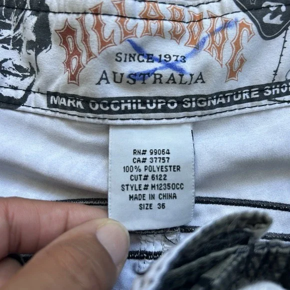 VTG Billabong Board Shorts Mens 36‎ Black Mark Occhilupo Surfing Australia Y2K Shorts